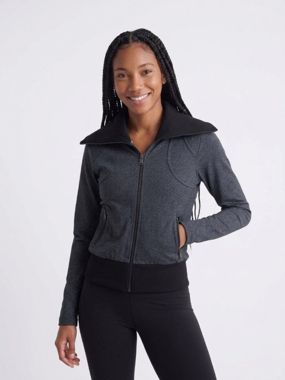 ANDREW MARC Dark Gray Full-Zip Athletic Jacket Sz S NWOT